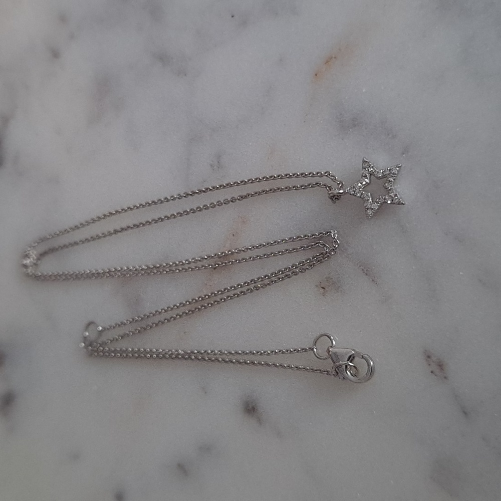 14K white gold KC Designs star necklace